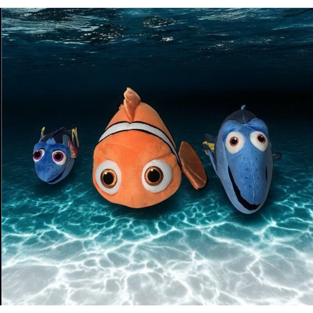 Disney Finding Dory‎ Nemo Stuffed Plush Fish TY Sparkle Dory Toys Set of 3